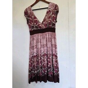 Ric Rac Dress Womens S Dark Floral Boho Romantic Feminine Victorian Summer